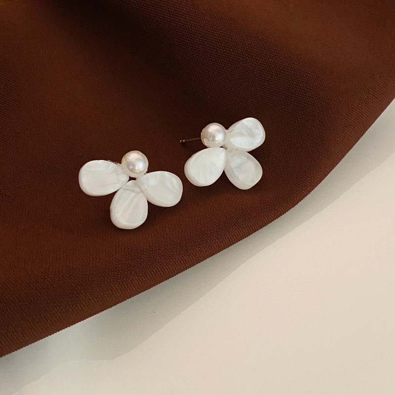 

Новые модные серьги-подвески в виде лепестков жемчуга женские простые серьги-цветы ювелирные изделия подарки как