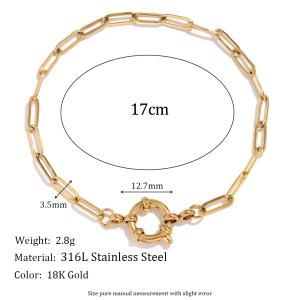 

MamacitaSlay Classic Paper Clip Chain Blade Chain O Chain NK Chain Spring Buckle 17cm Stainless Steel Bracelets For Women Gift 17cm