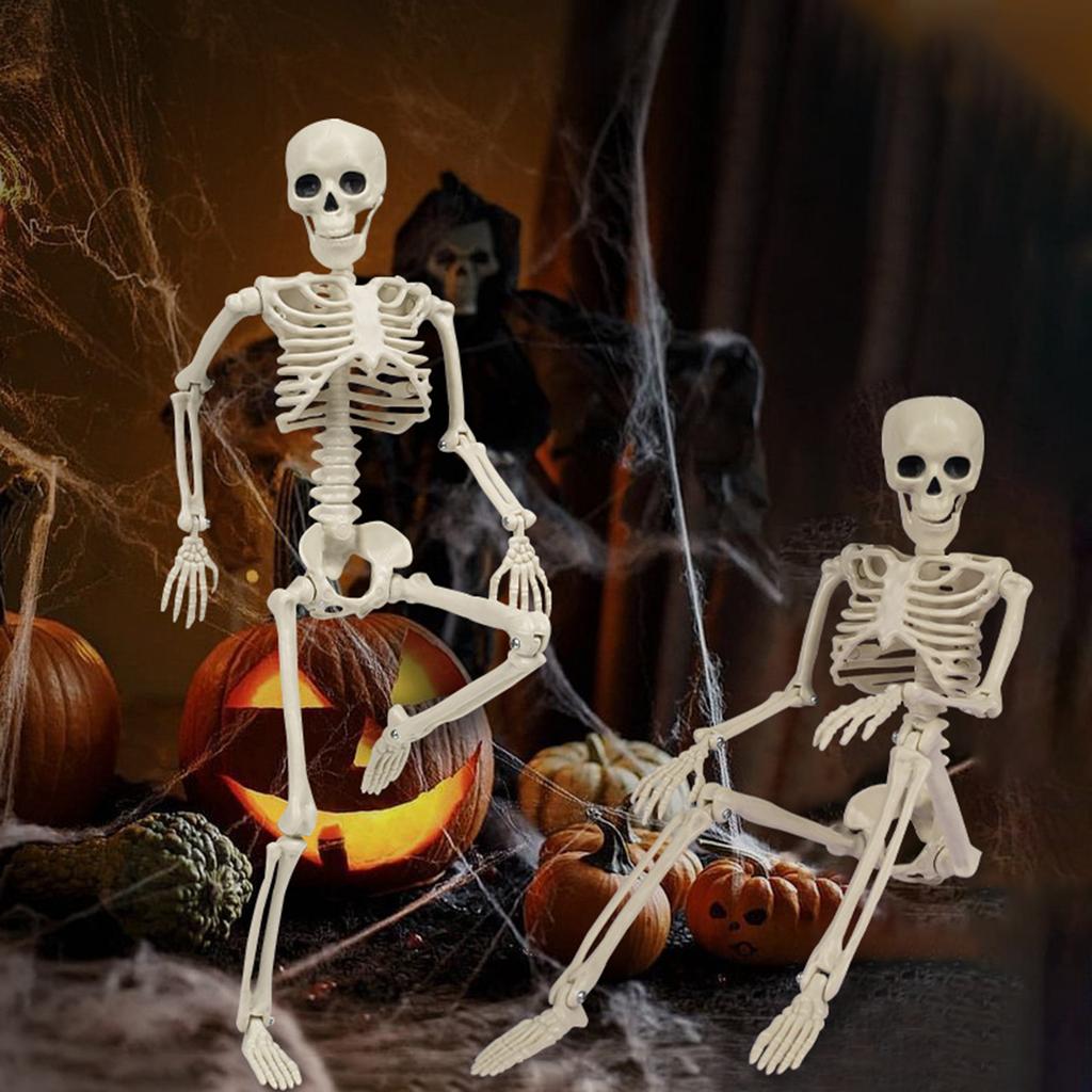 40cm Plastic Human Skeleton Model with Movable Joints for Halloween Decoration and Teaching Display