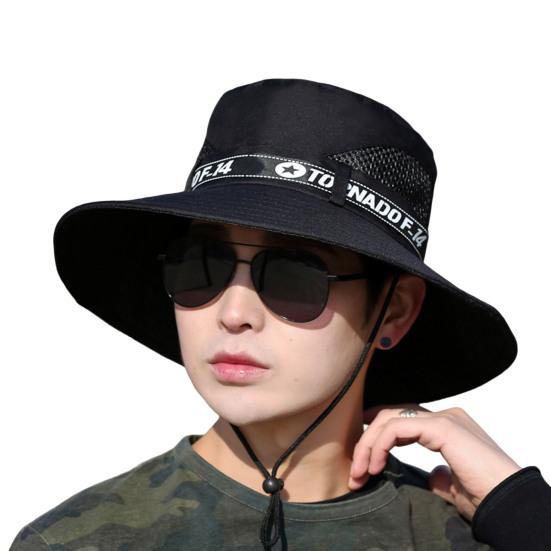Men Outdoor Hat Letter Print Anti-UV Soft Casual Fishing Fisherman for Adult