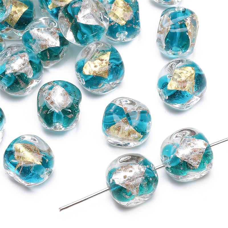 

Хрустальные стеклянные бусины, свободные прокладки, ретро, ​​бусины из золотой фольги для изготовления ювелирных изделий, браслет, ожерелье зелёный