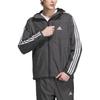 adidas Gestreifte Jacke mit Buchstabenprint und Kapuze Herrenjacke Schwarz IK7325