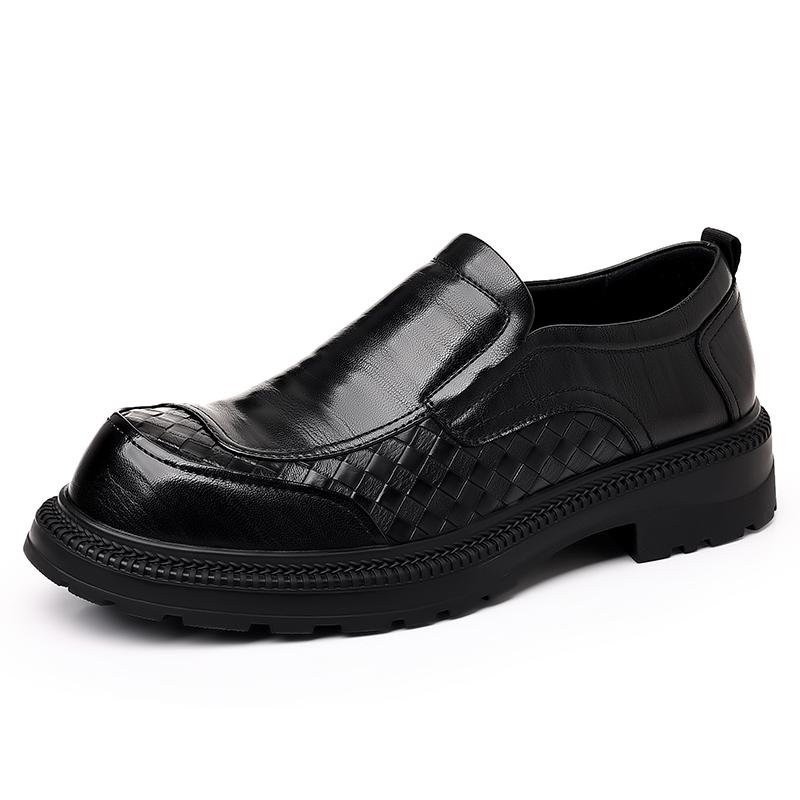 Slip On Business Men'S Leather Shoes Gentleman British Style Daily Office And Work Adult Luxury Shoes Black Classic