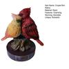 Couple Bird Statue 6" Male And Female Red Birds Figurine Collectible Resin Animal Sculpture for Living Room Home Table Shelf Decor