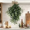 24" Artificial Olive Branch Teardrop Swag Realistic Faux Greenery Wreath for Front Door Wedding Arch Wall Window Indoor Outdoor Farmhouse Decor