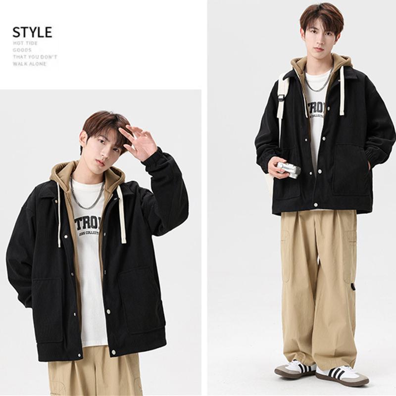 Herrenjacke verdicken Winter Baseball Uniform Hoodie Jacken für Männer Fleece Langarm Mantel Mann lässig Hoodies Streetwear Herrenmäntel