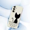 For Samsung Galaxy A36 5G Case Black Cat On the Wall Pattern Printing Straight Edge TPU Phone Back Cover
