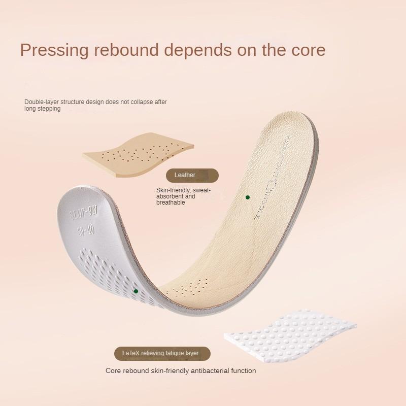 Semelles intérieures en cuir de vachette Latex Semelles intérieures de sport Chaussures pour chaussures Soutien de la voûte plantaire Coussinets de chaussures Semelles de chaussures absorbant les chocs Inserts