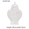 European White Hollow Ceramic Vase with Plum Blossom Carving Decorative Jar Tabletop Dried Flower Vase Indoor Craft Decoration