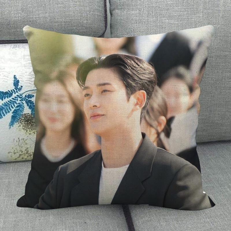Custom ROWOON Pillowcase Wedding Decorative Cotton Linen Pillow Case For Home PillowCover 45X45(One Sides)