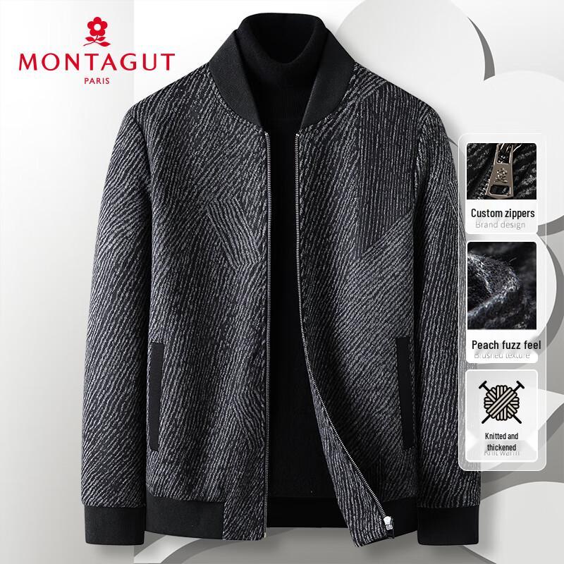 Мужская зимняя куртка MONTAGUT из текстурного трикотажа с бейсбольным воротником 2XL (54)
