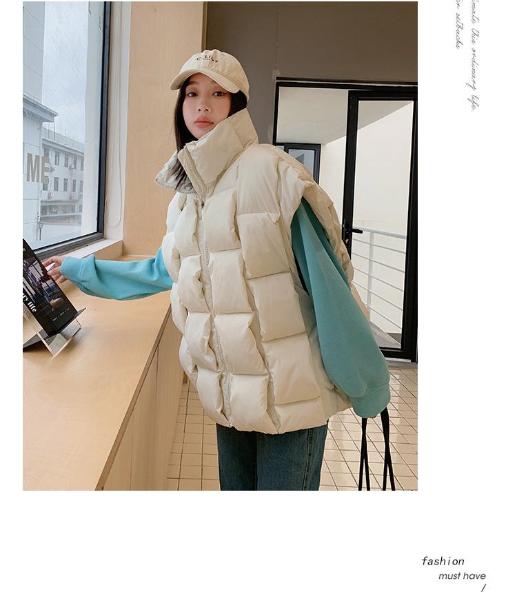 Damen Herbst und Winter Weste Damen Stehkragen geflochtene Weste Oberbekleidung Mode lose Weste Jacke ärmellos 5 Farben
