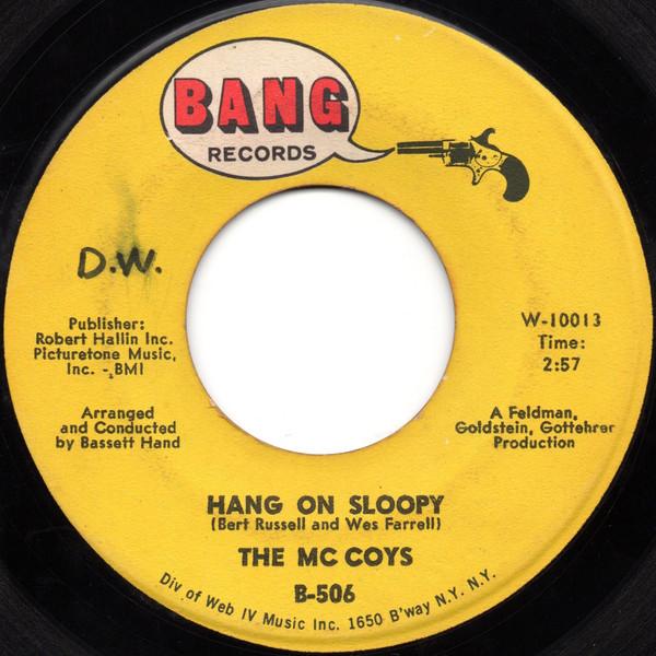 

7-дюймовая пластинка MCCOYS Hang On Sloopy I Cant Explain It W10013 Bang Records 1965 США Рок Б/у
