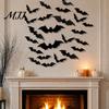 Decorative Bats for Home 3D Wall Decor, Halloween Black Bat Stickers, Waterproof Window Clings Scary Plastic DIY Room Decal Indoor Party Supplies Gift
