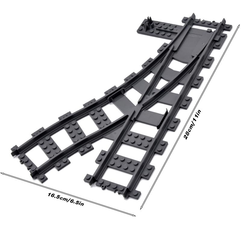 Train Track Railroad Accessory Parts - City Series Train Track System with Railroad Crossing, Fits For with Major Brand Trains In Buildin
