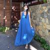 Yellow Neck Sling Dress for Women To Take Pictures In Summer and Wear a Long Skirt On the Beach for Seaside Vacation