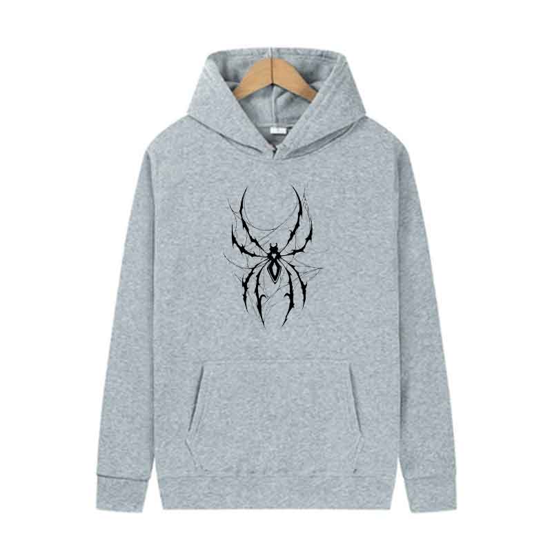 Originality Spider Print Men Women Top Spring Autumn Winter Casual Long Sleeves Hoodie Sweatshirts Street Trends Unisex Clothing