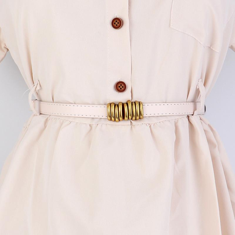 Women Chic Waist Belt Pu Leather With Thread Coupling Design For Casual Dressing