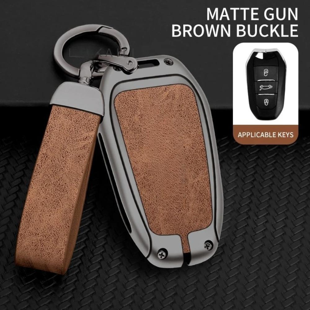Potrivit pentru Carcasă Cheie Auto Peugeot 3008 2023 2022 2021 2020 2019 Aliaj de Zinc Piele de Înaltă Calitate Carcasă Cheie Auto Cataramă Accesoriu Auto