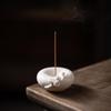 White Porcelain Plum Blossom Incense Holder: Handmade Vertical Stand for Indoor Use
