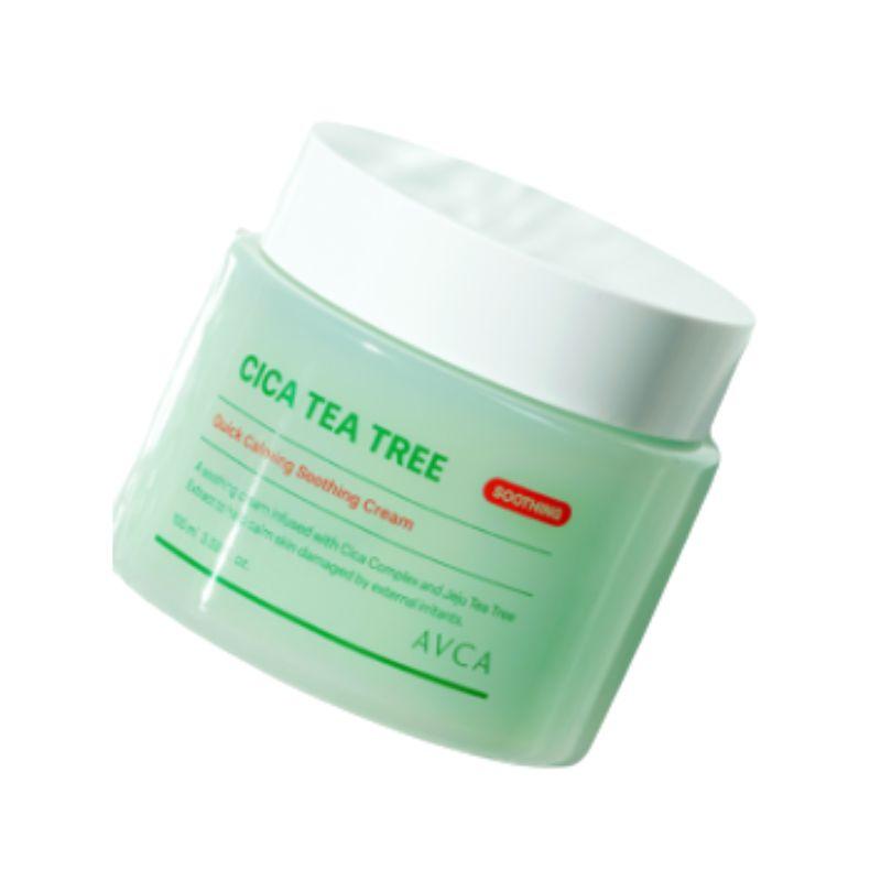AVCA Quick Calming Cica Tea Tree Rebalancing Soothing Cream Hydrating Skin Relief Moisturizer 100ml 1
