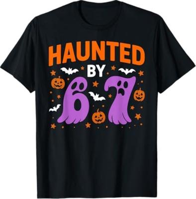 Halloween Haunted by 67 Shirt Funny Haunted by 6-7 Funny 6 7 T-Shirt Unisex T-Shirt