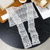 Women's Fashion Flower Lace Shawl Wrap Scarf Tie Knot Front Shoulder Covering Capelet Faux Collar Scarves Waist Belt