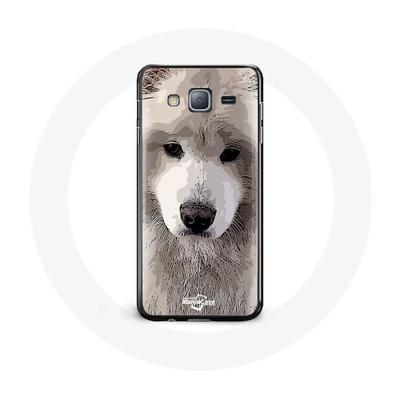 Coque - Samsung - Galaxy J3 2016 - Souple - Gris - Samoyède