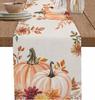 Fall Harvest Pumpkins Linen Table Runner Holiday Party Decor Reusable Kitchen Dining Table Runner Autumn Thanksgiving Decoration