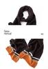 Autumn/Winter Women's Pure Cashmere Color Block Loose Knit Scarf