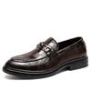 Men's Metal-Decorated Buckle Loafers Round Toe Comfortable Fashionable Wedding Party Shoe Anti-Slip And Wear-Resistant Lazy Shoe