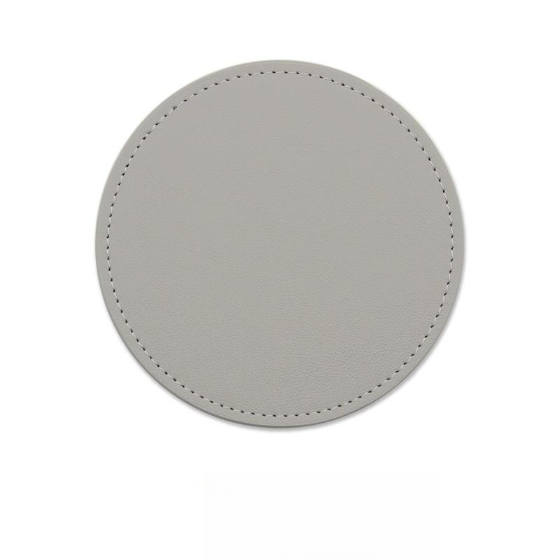 Leather Round Single-sided Waterproof Coasters, Heat-insulating Tea MATS and Anti-slip Bowl MATS