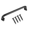 Cast Iron Sliding Barn Door Pull Handle Flush Mount Matte Black Finish for Gate Hardware and Stairs Grab Bar Application