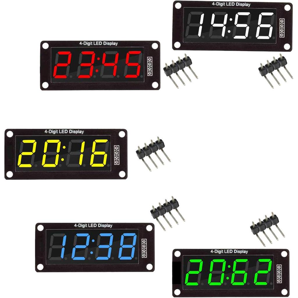 Red/Green/White/Yellow/Blue Colors TM1637 0.56" LED Display Digital Tube Decimal 7 Segment 4 Digit Clock Double Displays Dots