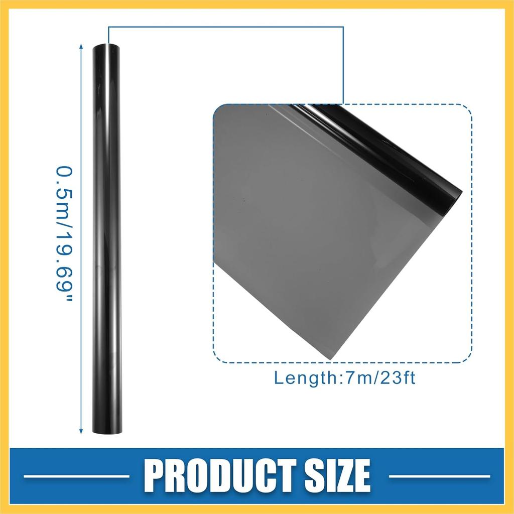 Automotive Window Tint Film Heat Block Scratch Resistant 25% VLT 0.5x7m Car Ceramic Tint PET Black Auto Replacement Parts