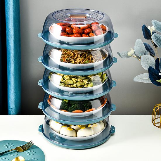 Crisper Box Stackable Food Storage Container Keep Food Freshness Plate Cover Reusable Insect Dust Protection Dish Cover