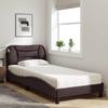 VidaXL Bed with Mattress Dark Brown 90x200 Cm Fabric, Bedroom Furniture, Single Bed, Curved Bed Frame, 3208509
