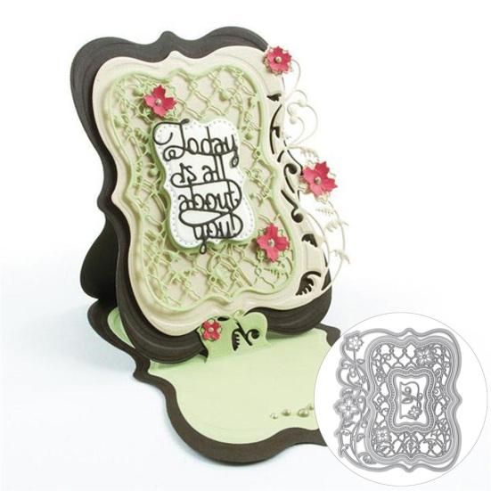 

Кружевная рамка фон металлический трафарет DIY скрапбук тиснение бумажные карты ремесло серебряный