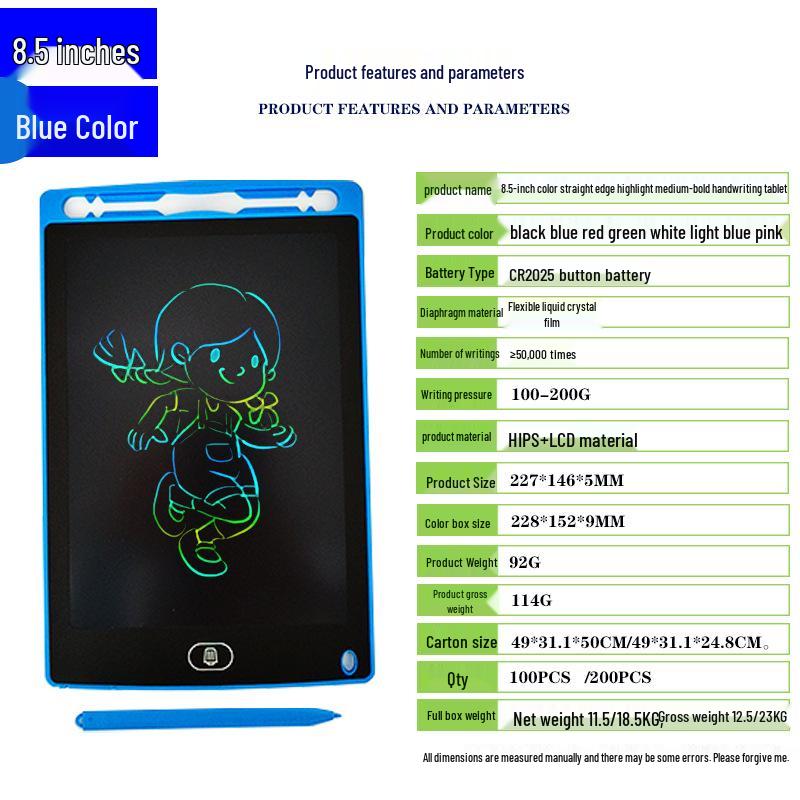 Kids' LCD Drawing Tablet - 6.5/8.5/10/12 Inch with One-Click Clear Screen