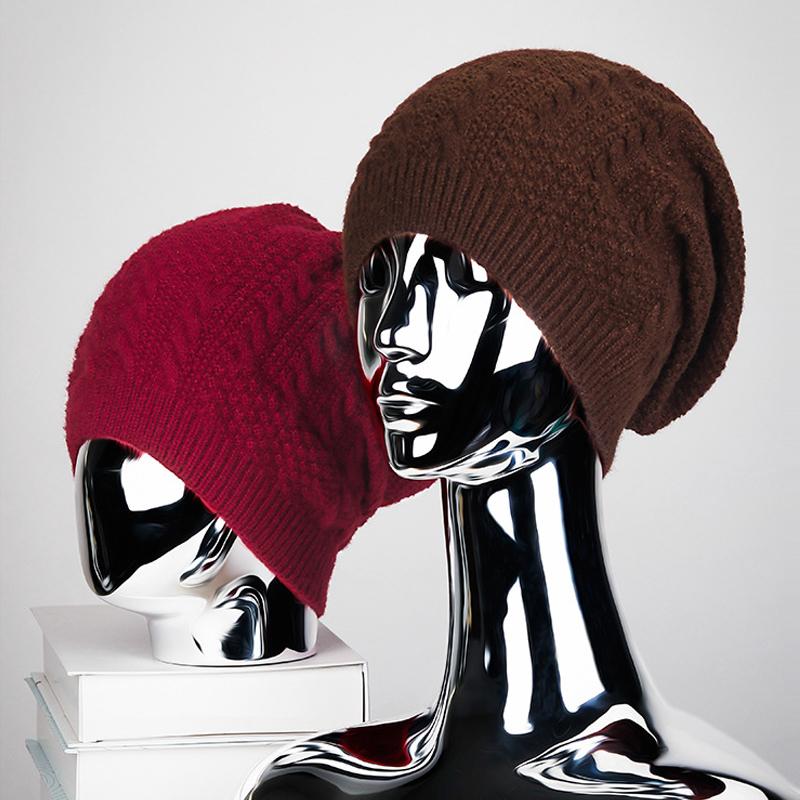 Autumn Winter Women Men Twist Knitted Cap Outdoor Pullover Cap