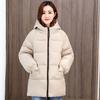 Women's Korean Style Mid-length Down Jacket Plus Fattening and Loose Slimming Coat