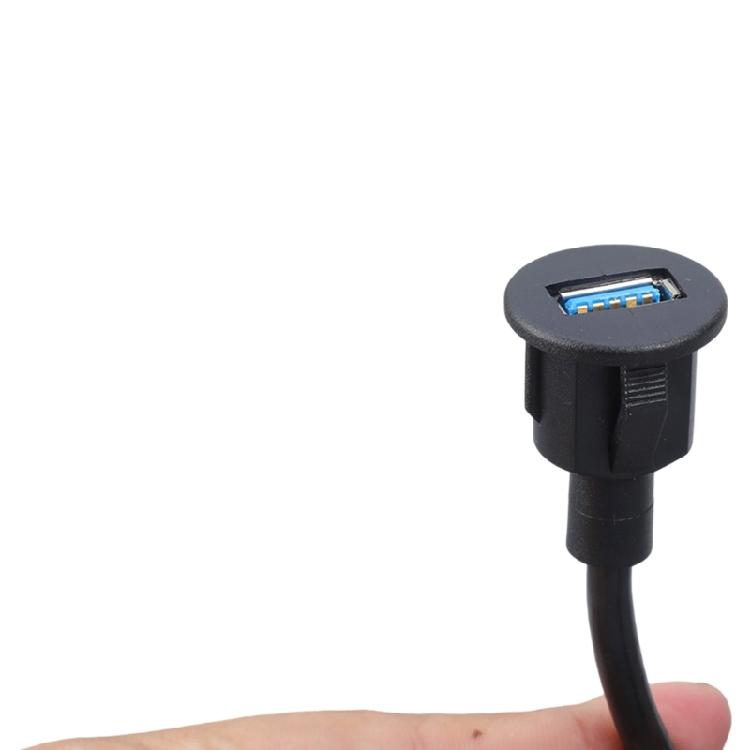 104cm USB3.0 Male Female Data Cable Plastic Texture for Vehicle Dashboard Panel Mount with Fast Speed Connectivity