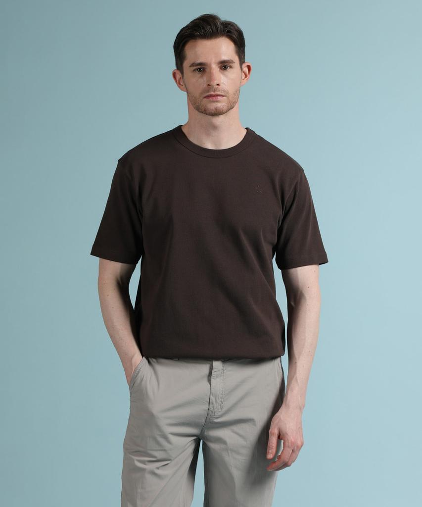 PANICALE Brown Logo Short Sleeve T-Shirt (Type B)