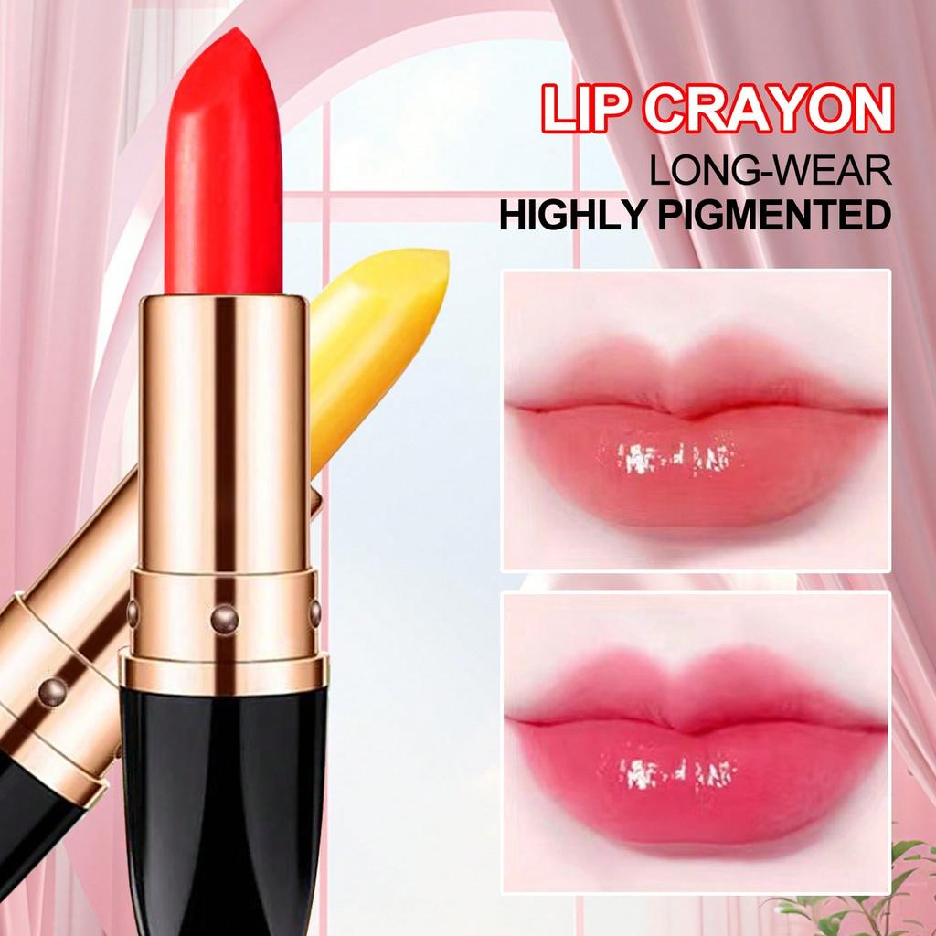 1pc Color-Changing Lip Balm, Moisturizing Lip Gloss, Lip Care, Carrot/Cherry Scent, Moisturizing, Lo