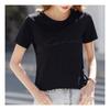 Navava Women S Plain LeTTering Embroidery Round Neck T ShirT nT1776