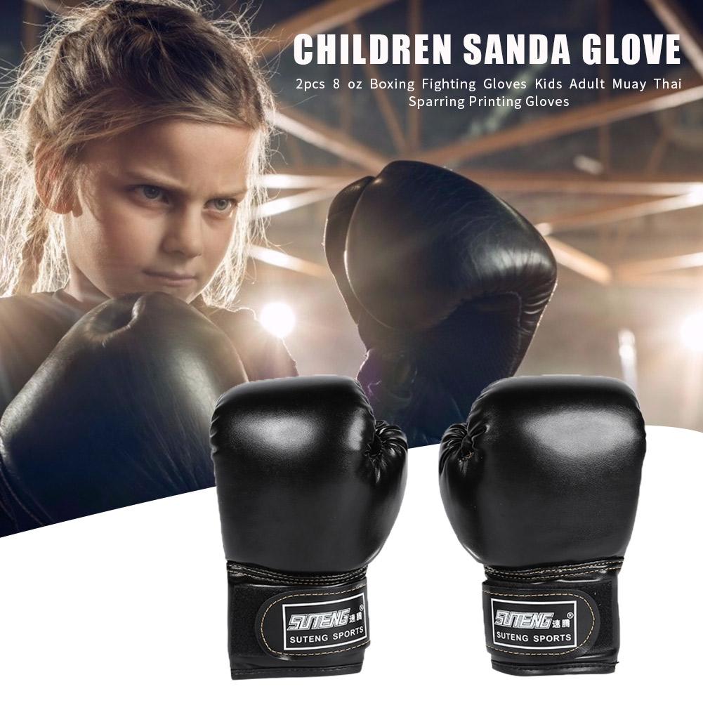 2Pcs Kids Boxing Gloves Children Punch Training Sparring Kickboxing Fighting Fitness Mitts Hitting Hand Protector Boxing Gloves