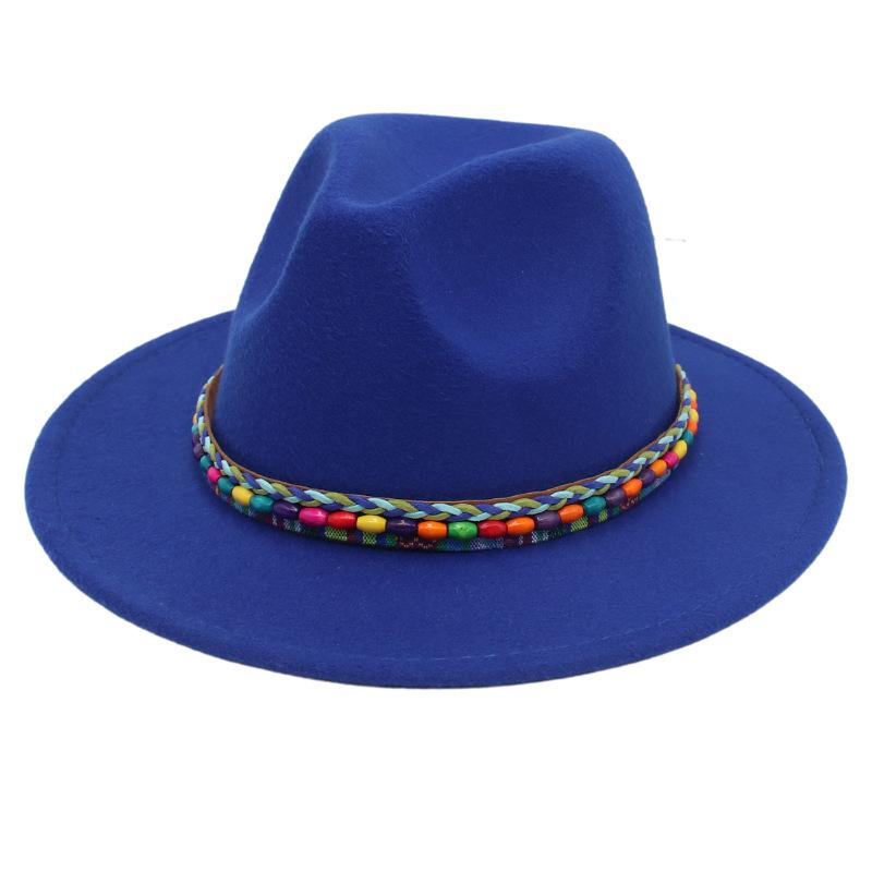 Top Hat Rainbow Hand-Woven With Accessories Ethnic Style Tibetan Hat Colorful Jazz Hat