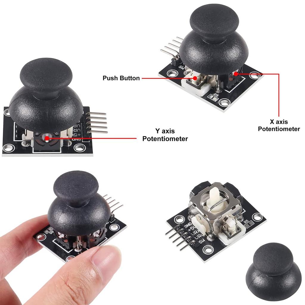 Youmile 6pcs Joystick Module XY Joystick Module PS2 Module Game Joystick Control Lever Sensor XY Joystick Breakout Module with DuPont Cable for