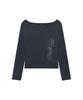Deuleongkeutegseuteu [Woman] Hotfix Off Shoulder Long Sleeve Charcoal