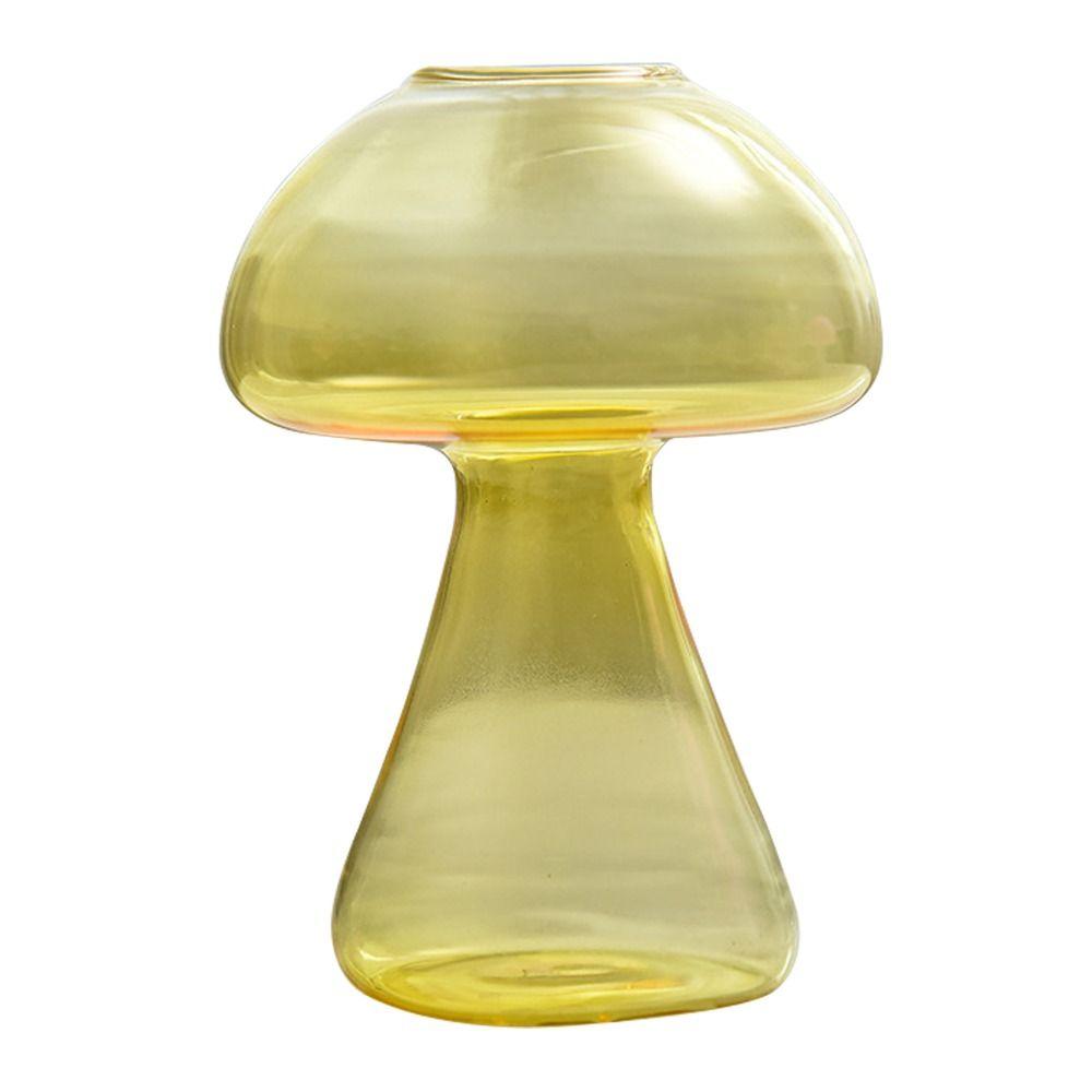 New Transparent Mushroom Shaped Glass Vase Aromatherapy Bottle Creative Home Hydroponic Flower Table Simple Decoration